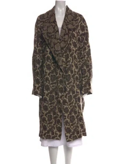 Pre-owned Lafayette 148 Wool Patterned Sweater In Brown
