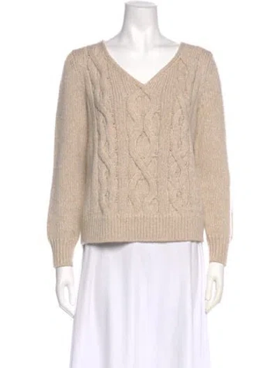 Pre-owned Lafayette 148 Wool Patterned Sweater In Neutral
