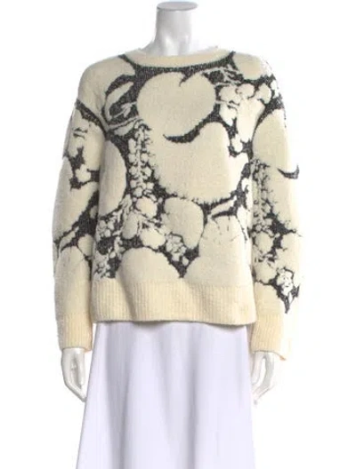 Pre-owned Lafayette 148 Wool Printed Sweater In Neutral
