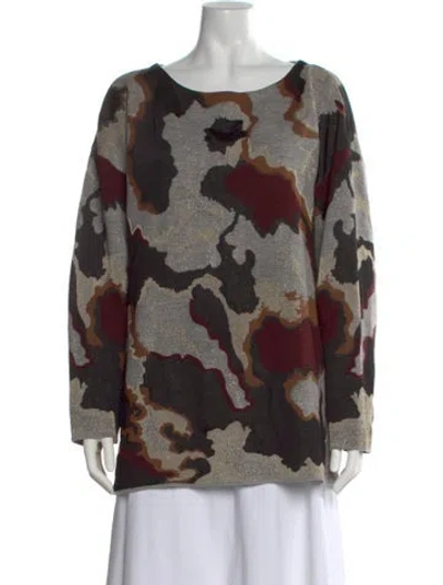 Pre-owned Lafayette 148 Wool Printed Sweater In Neutral