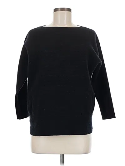 Pre-owned Lafayette 148 Wool Pullover Sweater In Black