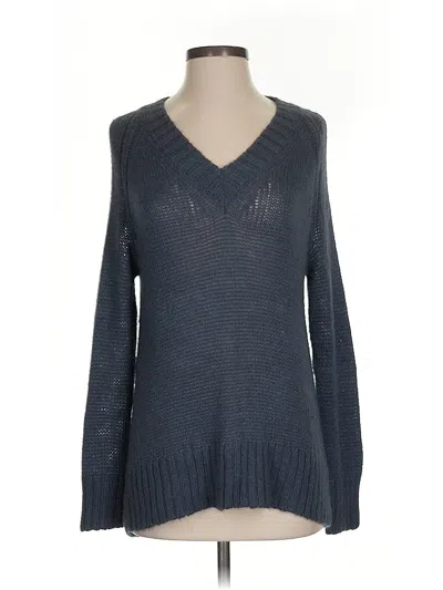 Pre-owned Lafayette 148 Wool Pullover Sweater In Blue