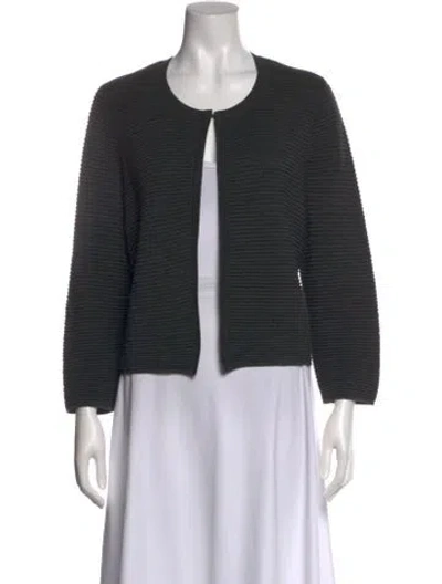 Pre-owned Lafayette 148 Wool Scoop Neck Sweater In Gray
