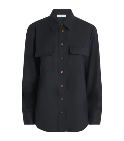 Lafayette 148 Wool Shirt In Black
