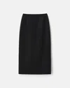 Lafayette 148 Wool-silk Crepe Crystal Embellished Pencil Skirt In Black