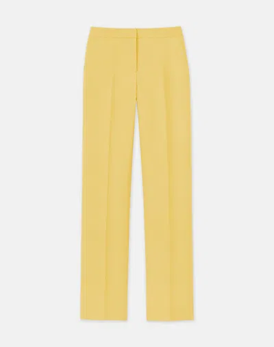 Lafayette 148 Wool-silk Crepe Gates Pant In Canary Yellow
