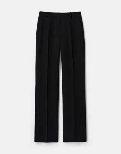 LAFAYETTE 148 WOOL SILK CREPE HIGH RISE TUXEDO STRIPE PANT