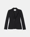 Lafayette 148 Plus-size Nappa Leather Blazer In Black