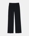 Lafayette 148 Petite Wool-silk Crepe Sullivan Pant In Black