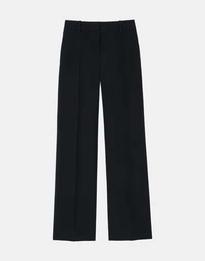 Lafayette 148 Petite Wool-silk Crepe Sullivan Pant In Black
