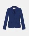 Lafayette 148 Plus-size Woolsilk Crepe Threebutton Academy Blazer In Blue