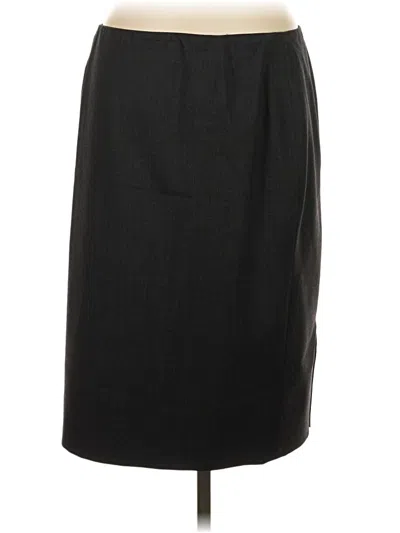 Pre-owned Lafayette 148 Wool Skirt In Black