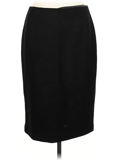 Pre-owned Lafayette 148 Wool Skirt In Black