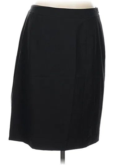 Pre-owned Lafayette 148 Wool Skirt In Black