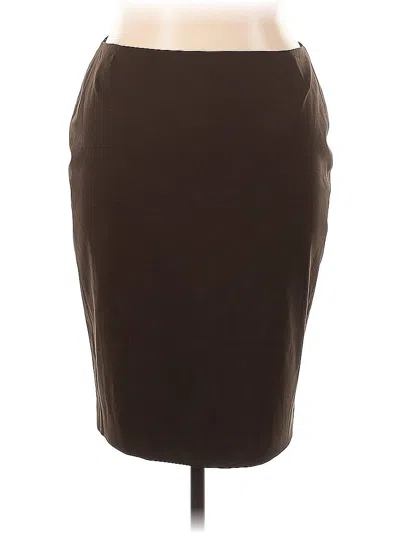 Pre-owned Lafayette 148 Wool Skirt In Brown