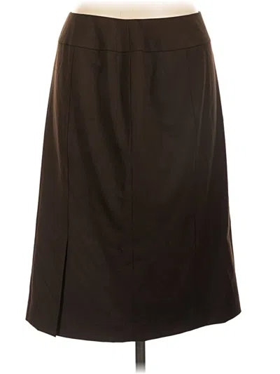 Pre-owned Lafayette 148 Wool Skirt In Brown