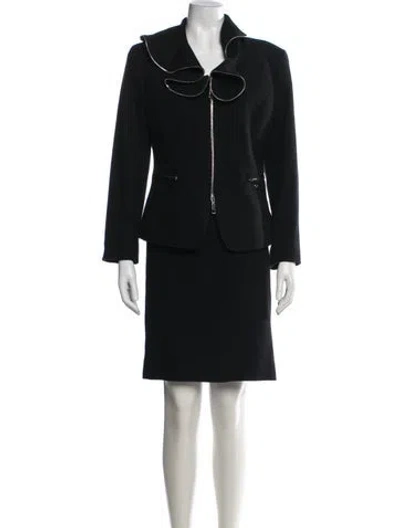 Pre-owned Lafayette 148 Wool Skirt Set In Black