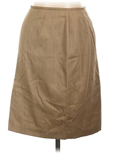 Pre-owned Lafayette 148 Wool Skirt In Tan