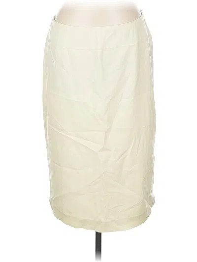 Pre-owned Lafayette 148 Wool Skirt In White