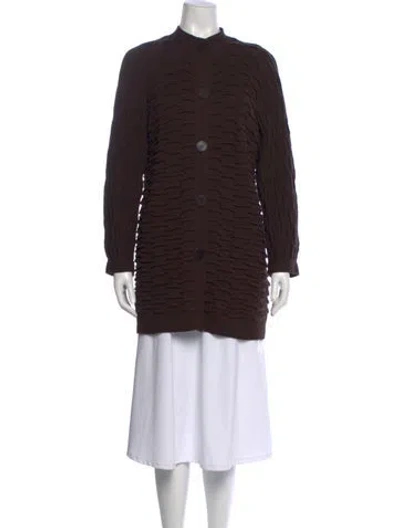 Pre-owned Lafayette 148 Wool Striped Sweater In Brown