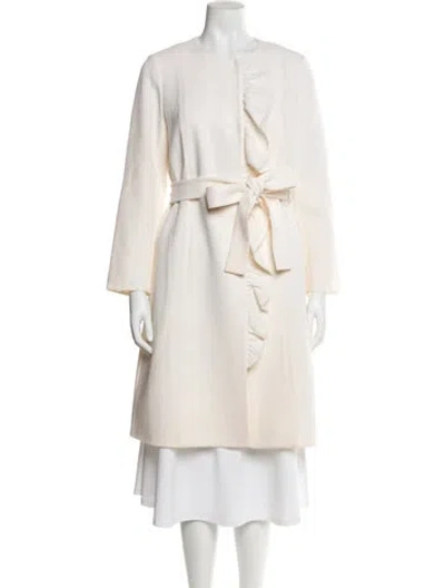 Pre-owned Lafayette 148 Wool Trench Coat W/ Tags In Neutral