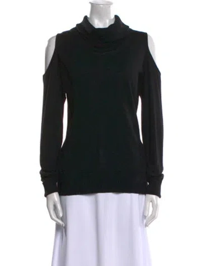Pre-owned Lafayette 148 Wool Turtleneck Sweater In Black