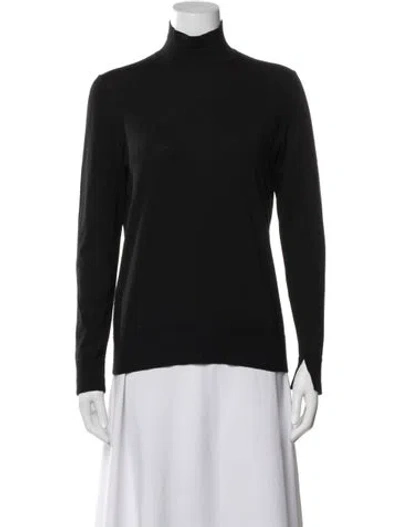 Pre-owned Lafayette 148 Wool Turtleneck Sweater In Black