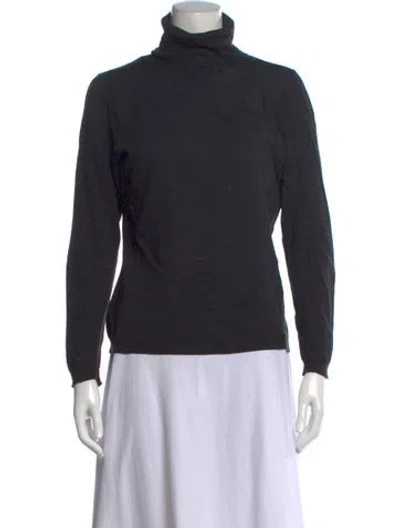 Pre-owned Lafayette 148 Wool Turtleneck Sweater In Gray