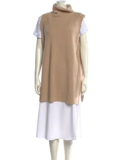 Pre-owned Lafayette 148 Wool Turtleneck Sweater In Neutral