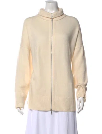 Pre-owned Lafayette 148 Wool Turtleneck Sweater In Neutral