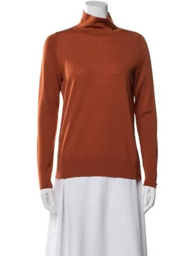 Pre-owned Lafayette 148 Wool Turtleneck Sweater In Neutral