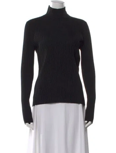 Pre-owned Lafayette 148 Wool Turtleneck Sweater W/ Tags In Black