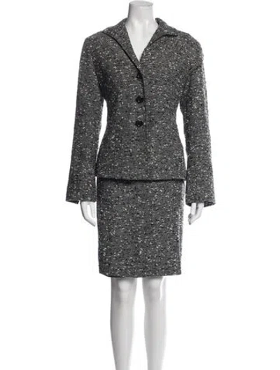 Pre-owned Lafayette 148 Wool Tweed Pattern Skirt Suit In Multicolor