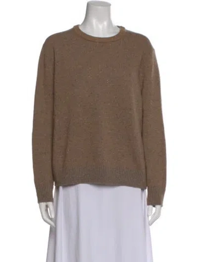 Pre-owned Lafayette 148 Wool Tweed Pattern Sweater In Brown