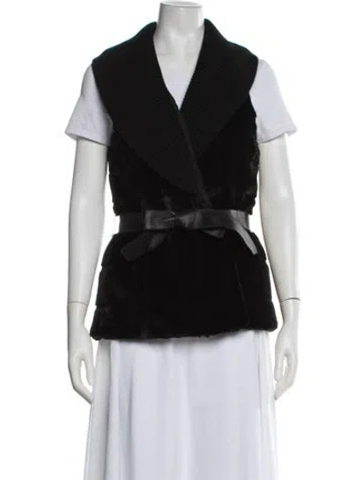 Pre-owned Lafayette 148 Wool Vest In Black