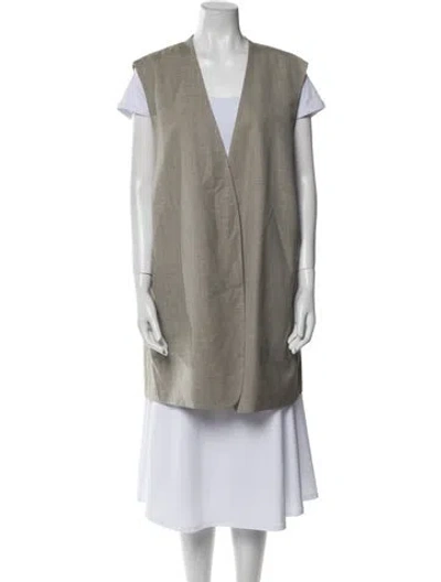 Pre-owned Lafayette 148 Wool Vest In Gray