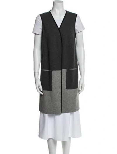 Pre-owned Lafayette 148 Wool Vest In Gray