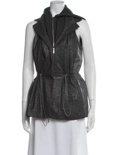 Pre-owned Lafayette 148 Wool Vest In Gray