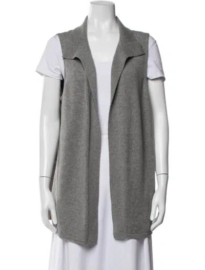 Pre-owned Lafayette 148 Wool Vest In Grey