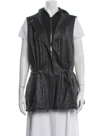 Pre-owned Lafayette 148 Wool Vest In Grey