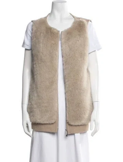 Pre-owned Lafayette 148 Wool Vest In Grey