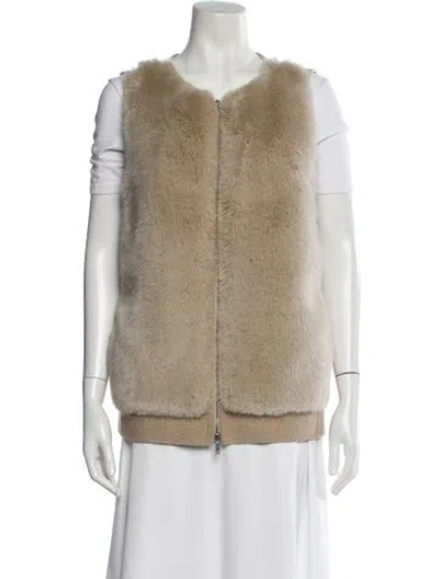 Pre-owned Lafayette 148 Wool Vest In Neutrals