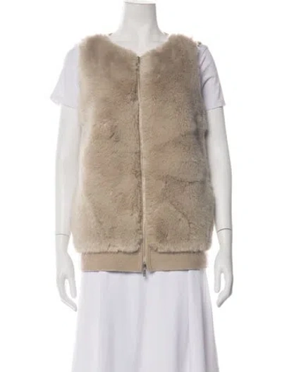 Pre-owned Lafayette 148 Wool Vest In Neutrals