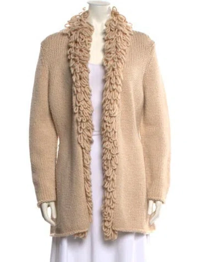 Pre-owned Lafayette 148 Wool V-neck Sweater In Neutral