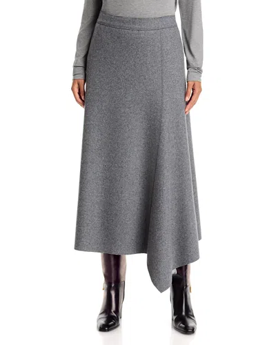 Lafayette 148 Wool-blend Asymmetric Flare Skirt In Gray