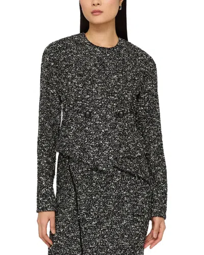 Lafayette 148 New York Double Breasted Asymmetric Fit Wool-blend Jacket In Yellow