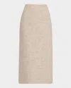 Lafayette 148 Woven Straight Midi Skirt In Multi