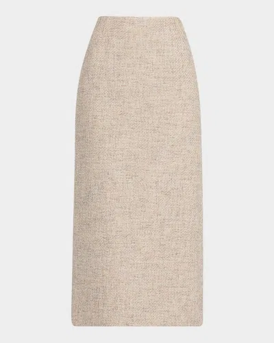 Lafayette 148 Woven Straight Midi Skirt In Multi