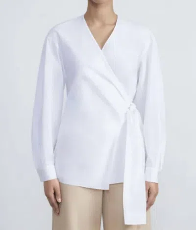 Pre-owned Lafayette 148 Wrap Top For Women In White