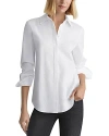Lafayette 148 Petite Wright Shirt In Italian Stretch Cotton In White